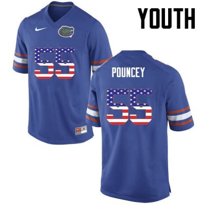 Youth Florida Gators #55 Mike Pouncey NCAA Nike Blue USA Flag Fashion Authentic Stitched College Football Jersey VNI8762KL